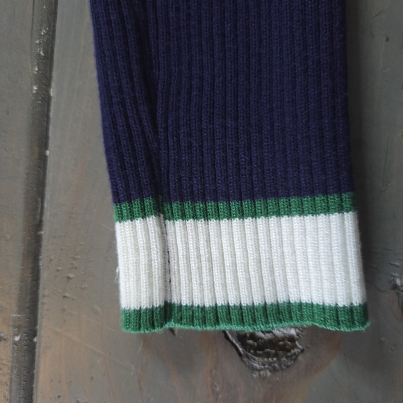 Alexia Admor Navy Ribbed Knit Midi Dress Gold Button Trim Preppy Chic Size M - Picture 5 of 12